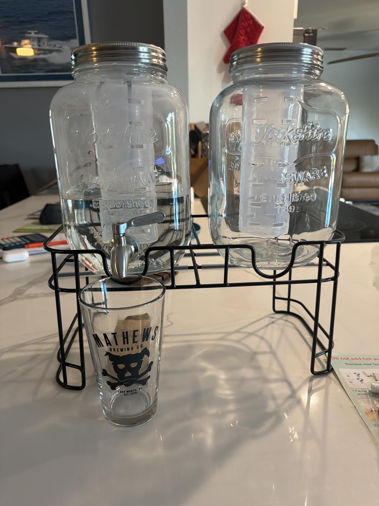 1 Gallon Glass Drink Dispensers For Parties 2PACK customer photo 1