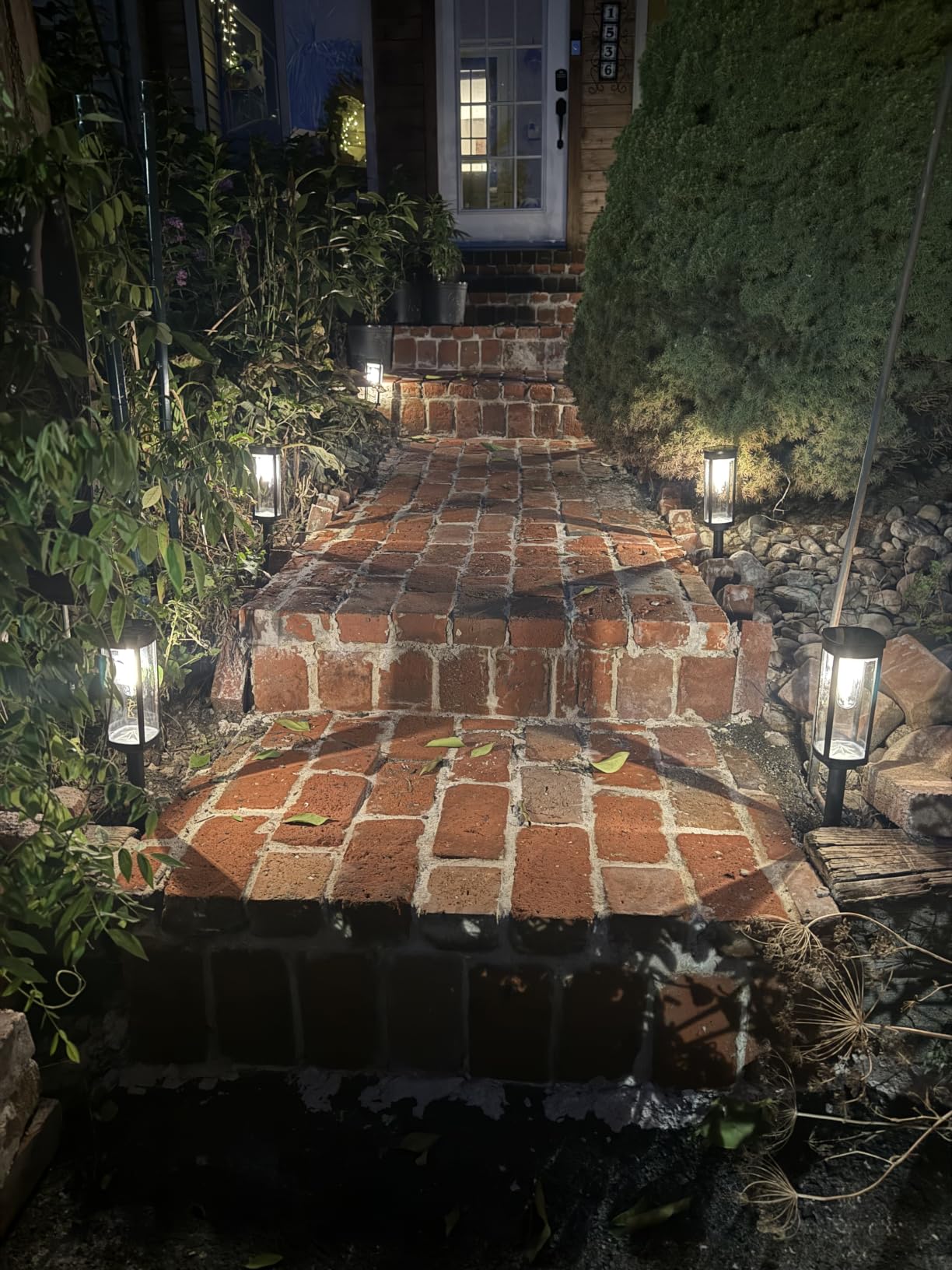 BITPOTT Solar Lights Outdoor, 8 Pack, Warm White, IP65 | For pathways and landscapes, Solar Landscape Lighting Waterproof pair auto on/off with 11-24 h runtime for front yards customer photo 2