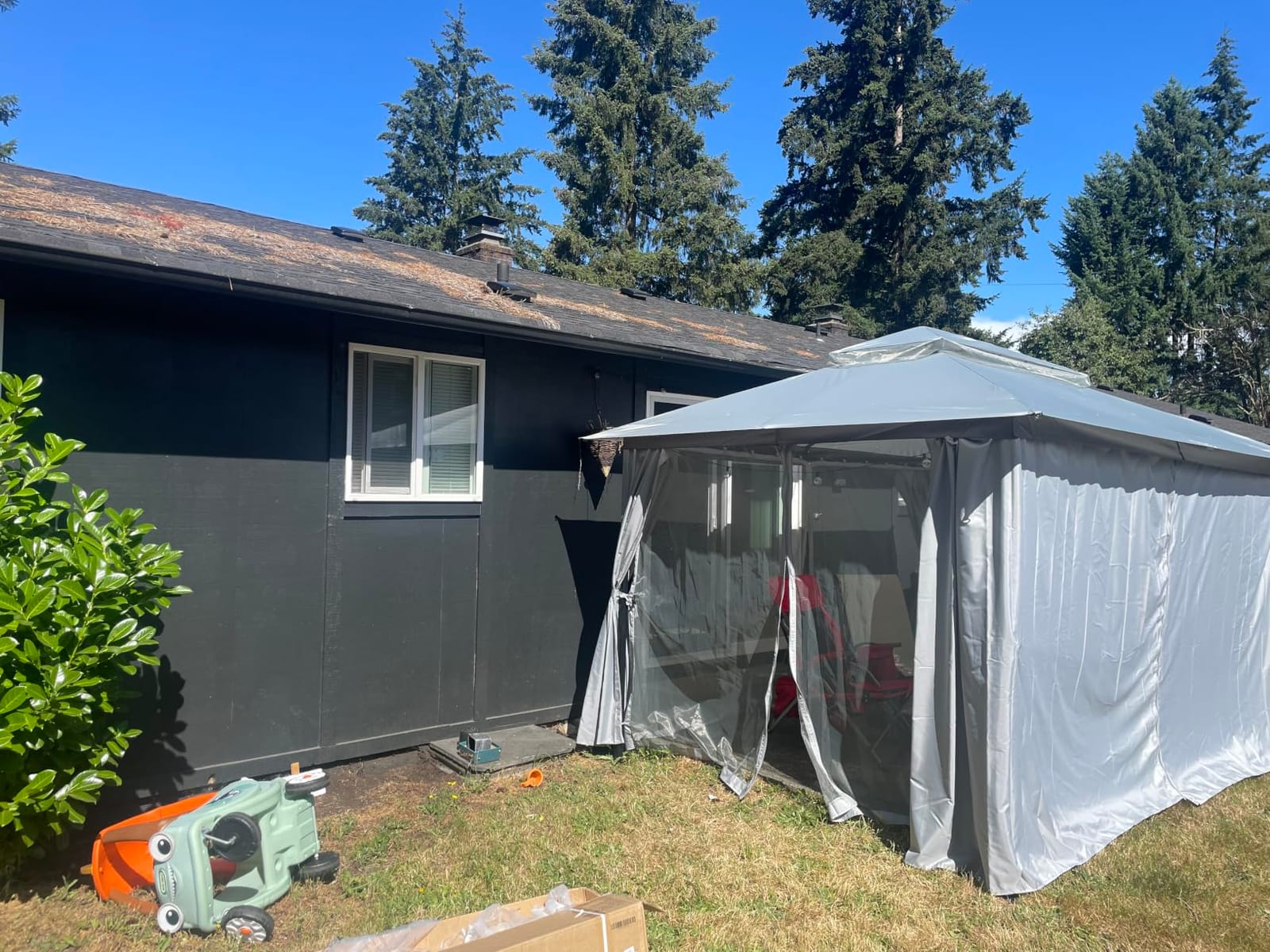 LAUSAINT HOME 10'x13' Outdoor Gazebo, Metal Frame Heavy Duty Patio Canopy Tent Shelter with Double Roofs, Mosquito Nettings and Privacy Screens for Backyard, Garden, Lawn, Gray customer photo 1