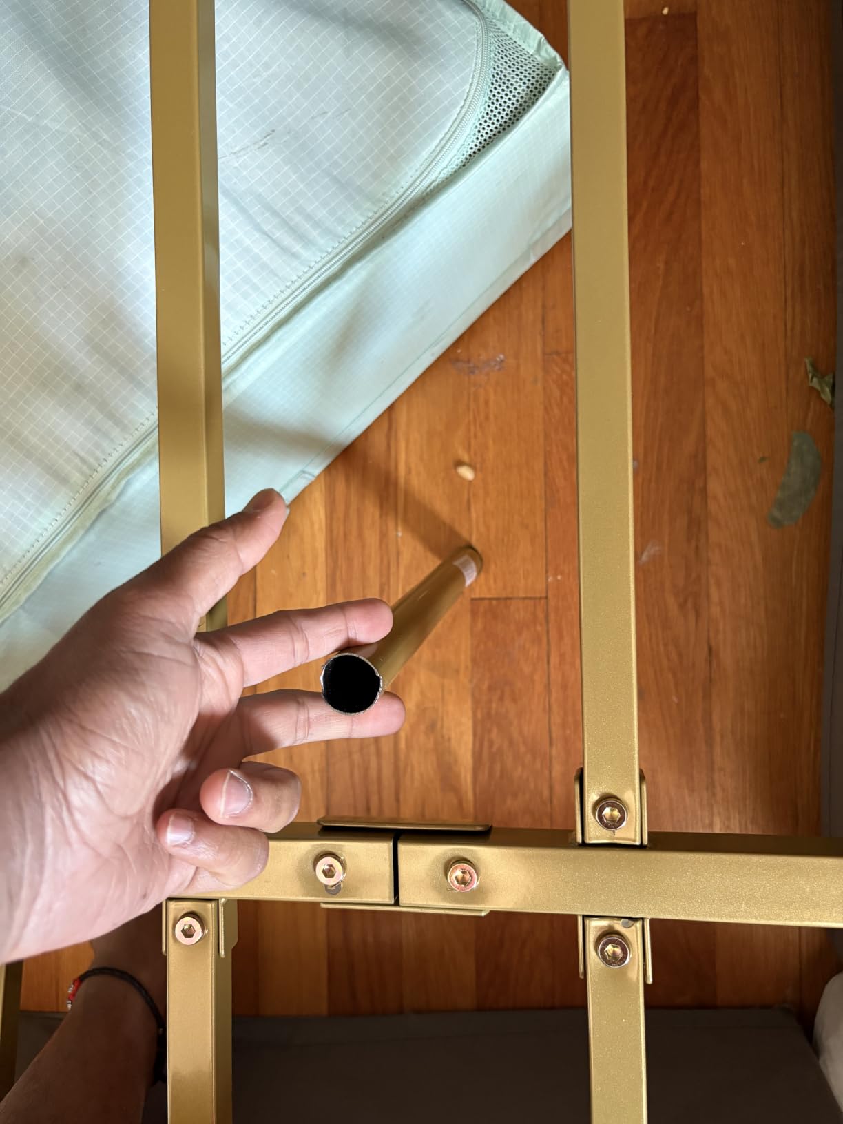 Yaheetech Full Metal Bed Frame with Vintage Spindle Headboard Antique Gold customer photo 2