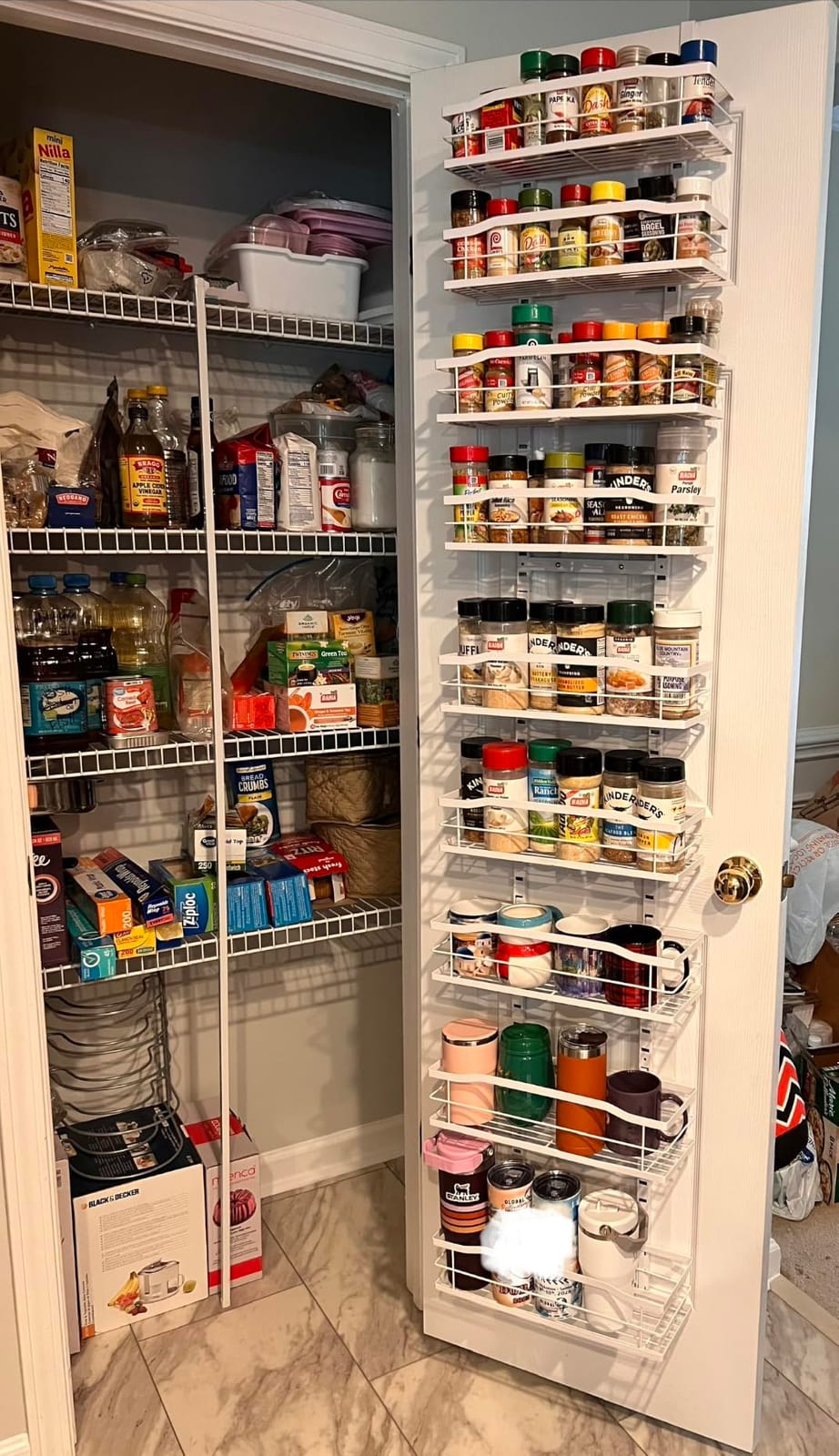 Moforoco White 9-Tier Over The Door Pantry Organizer, Pantry Organization And Storage, Metal Hanging Spice Rack Shelves Door, Home & Kitchen Essentials, Laundry Room Bathroom Organization customer photo 1