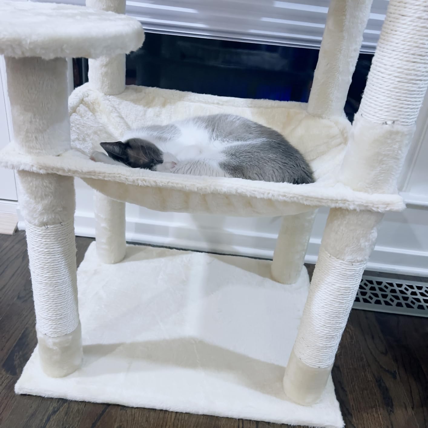 MUTTROS Cat Tree for Large Cats Adult with Metal Plush Big Hammock, 56.3