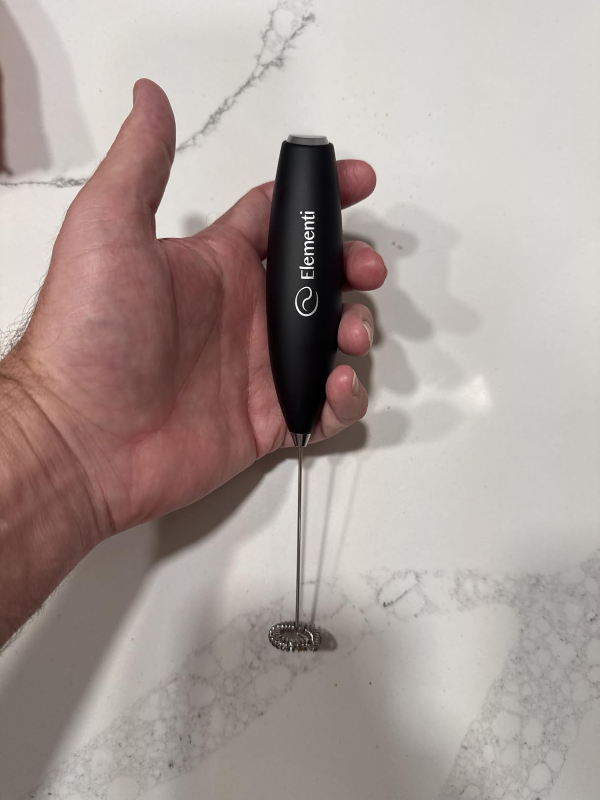 Elementi Drink Mixer Handheld - Electric Stirrer and Powerful Protein Powder Mixer Wand, Easy-to-Use Mini Frother Wand for Quick Delicious Cocktails, Milk Frother and Coffee Stirrers (Black) customer photo 2