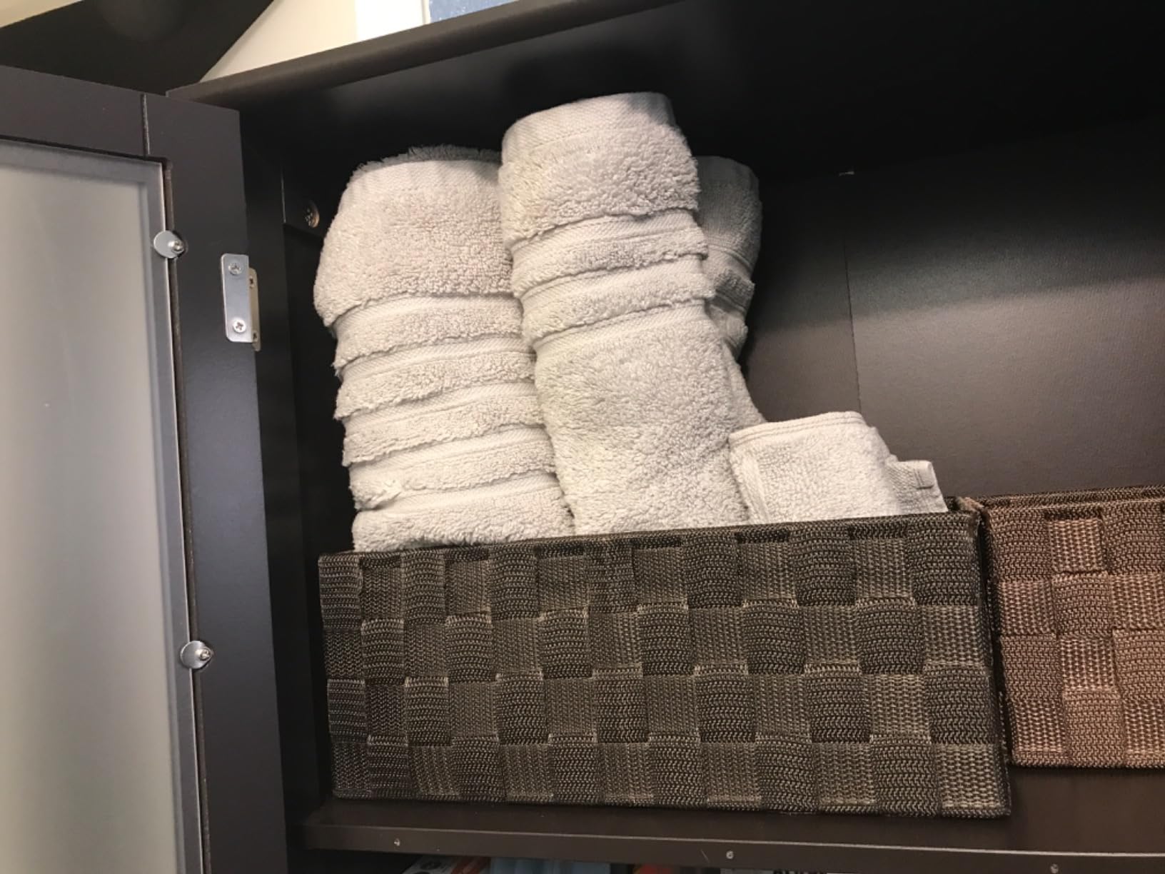 Posprica Woven Storage Baskets for Organizing 6 Pack, Large & Small Storage Cube Bins Set for Bathroom, Storage Boxes Container for Drawer, Closet, Shelf, Dresser, Brown customer photo 1