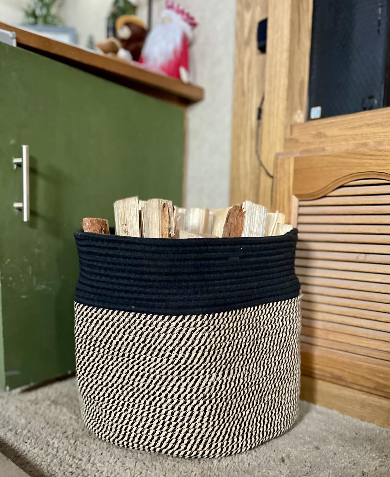 Goodpick Large Wicker Basket for Blankets, Baby Toy Storage Basket, 85L | 21.7 x 21.7 x 13.8 In Storage Basket for Toys Towels, Big Blanket Basket for Living Room, Jute customer photo 2