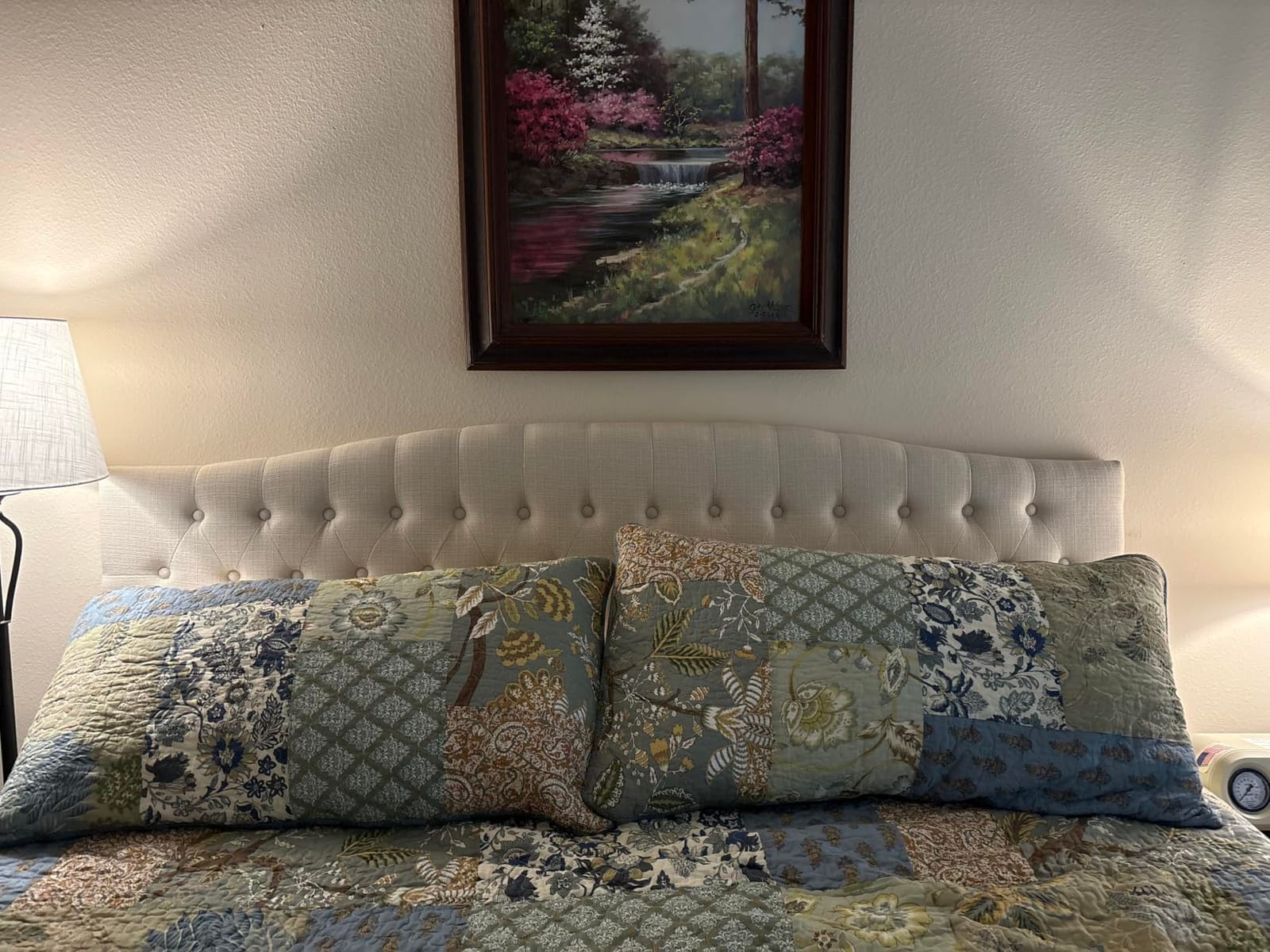 King Headboard Only, Linen Classic Tufted Design, Ivory customer photo 2