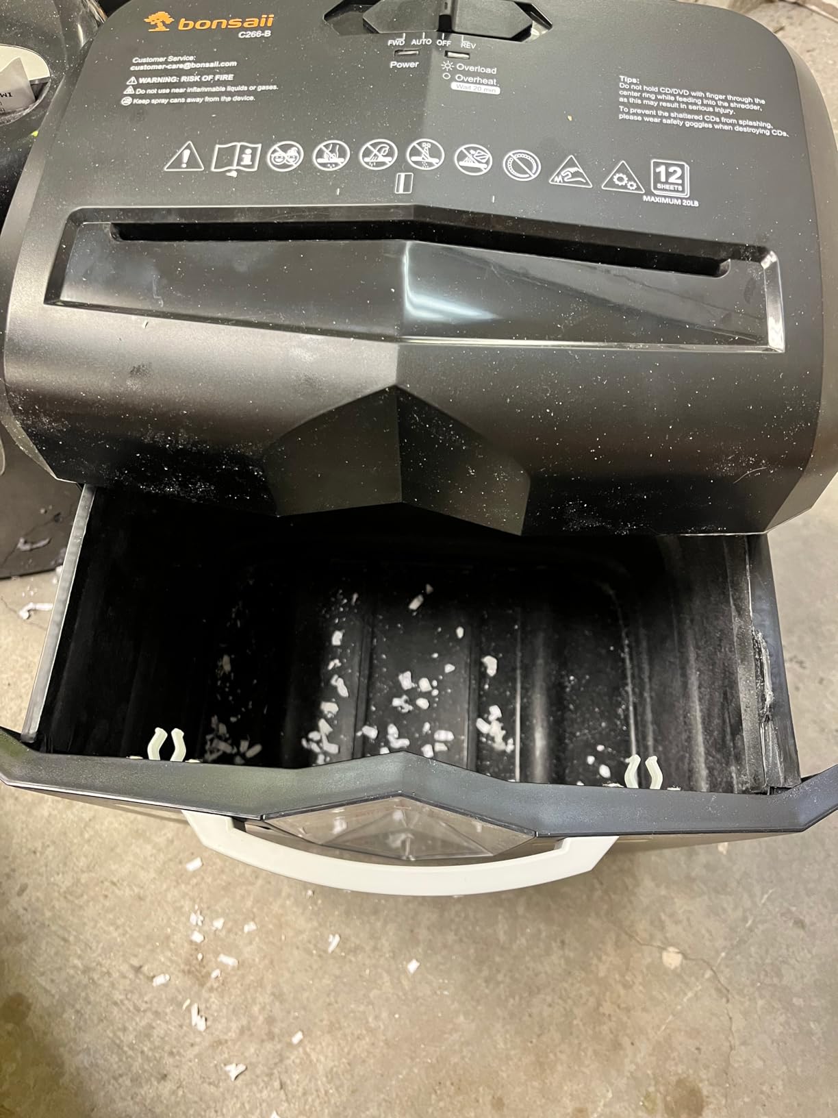 Bonsaii 12-Sheet Micro Cut Heavy Duty Paper Shredder for Home Office | Jam-Proof System, P-4 Security Level, Shreds CD/Cards/Staples, 4.2Gal Pullout Bin with Casters, Quiet Shredder C266-B customer photo 1