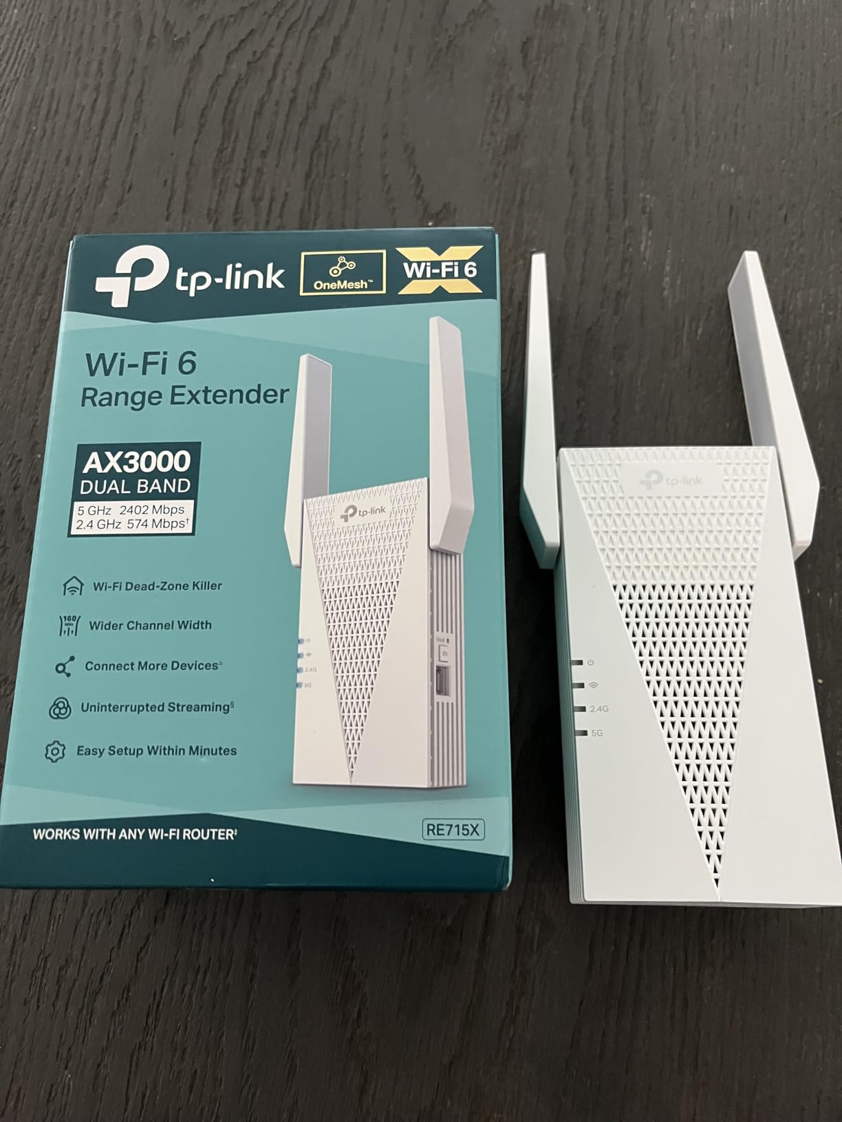 TP-Link RE815X AX5400 WiFi 6 Range Extender w/Ethernet Port | 5.4 Gbps Tri-Band Wireless Repeater Amplifier | Up to 2800 Sq. Ft., 96 Devices | Internet Signal Booster | 160 MHz | APP Setup | OneMesh customer photo 1