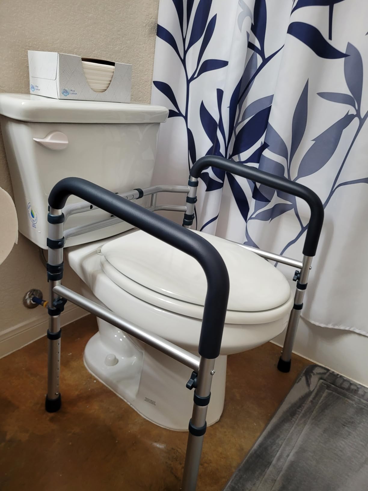 PELEGON Toilet Safety Rails (350 lb) - Adjustable Toilet Safety Frame & Rails, Toilet Safety Rail for Elderly Adults, Toilet Handles for Seniors, Toilet Bars for Elderly & Handicap customer photo 1
