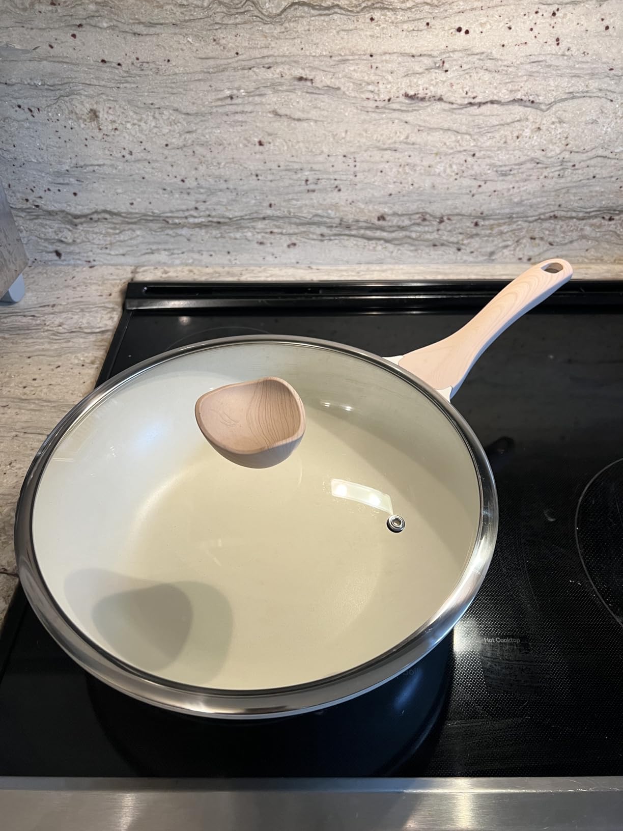 Kordisen Nonstick Wok with Lid, 12 Inch Woks & Stir-fry Pans, Granite Stone Coating for Cooking, Induction Cookware, Compatible with All Stovetops, PFOA Free customer photo 2