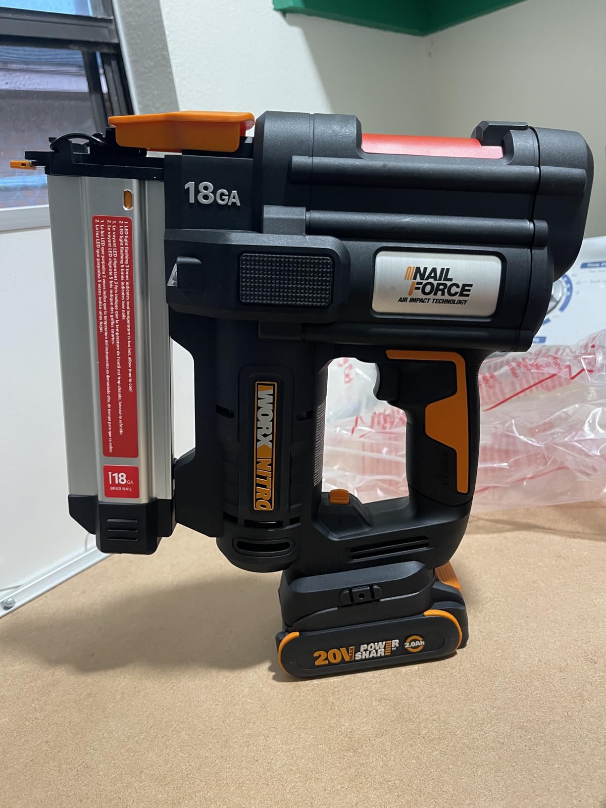 WORX Cordless Brad Nailer, 20V 18GA Nail Gun, WX842L customer photo 1