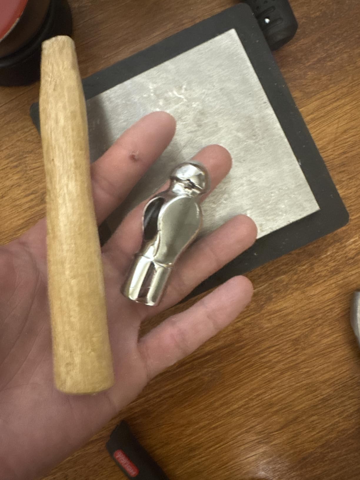 Steel Bench Block Flat Anvil Jewelers Tool with Rubber Block and Stamping Hammer for Jewelry Repairing, Metal Stamping customer photo 1