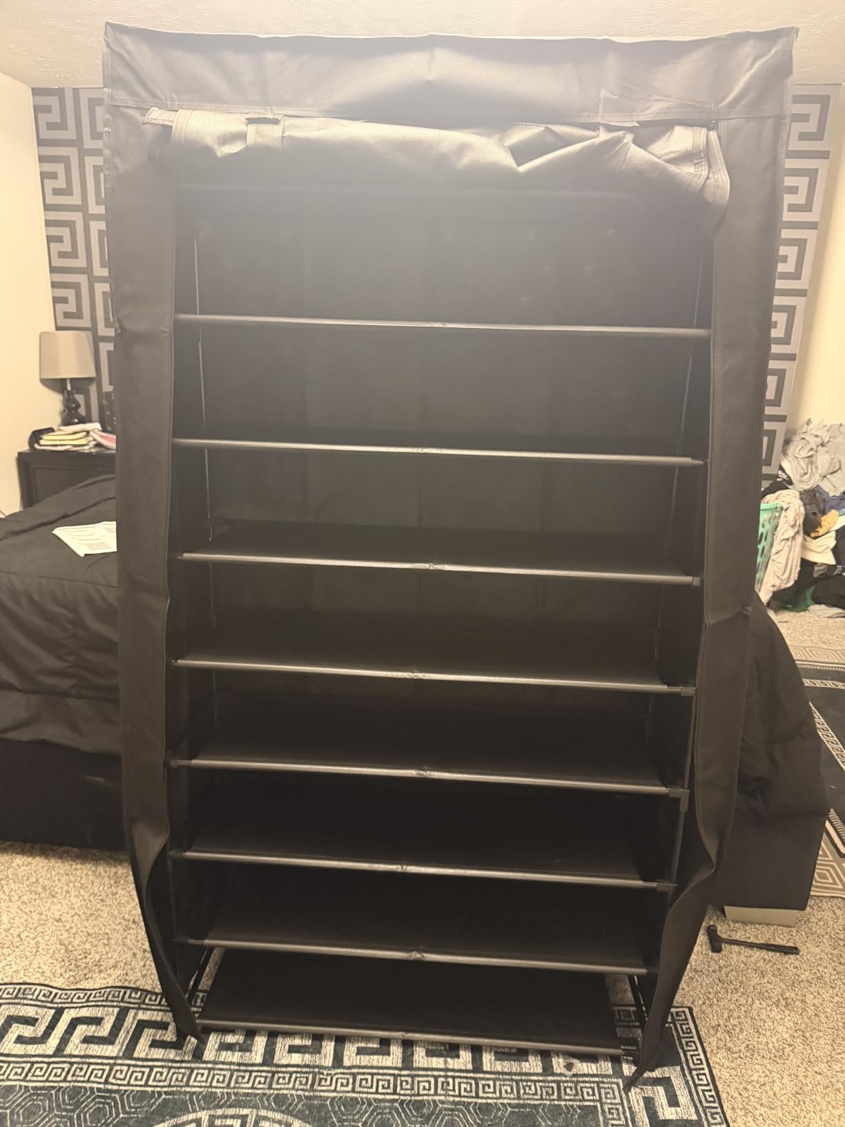 LANTEFUL Shoe Rack with Covers - 10 Tiers Tall Shoe Rack Organizer Large Capacity Shoe Shelf Storage 40 Pairs Space Saving Vertical Shoe Storage Organizer for Closet, Entryway, Dorm, Bedroom customer photo 2