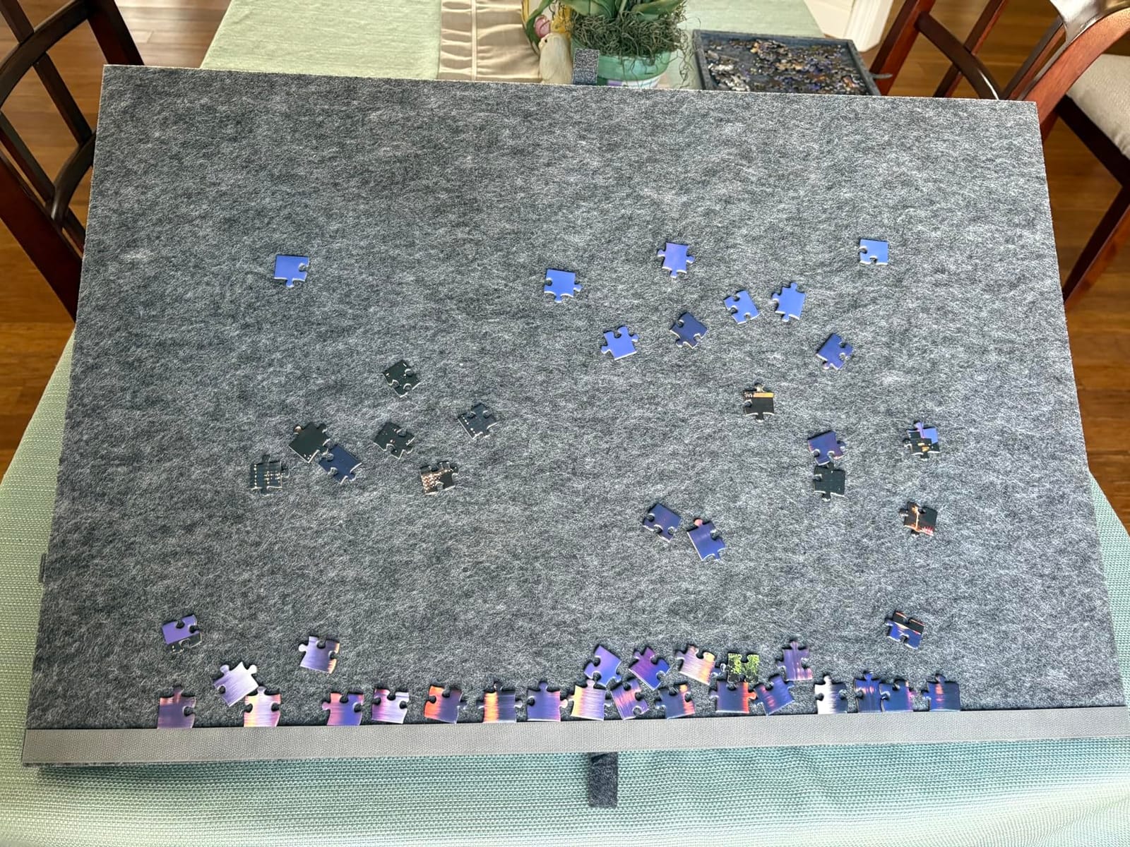 Lavievert Tilting Puzzle Board with 2-in-1 Designed Stand & Cover, Super Lightweight Felt Plateau Storage with 5 Drawers for Adults, Portable Jigsaw Puzzle Table for Up to 1000 Pieces - Gray customer photo 1
