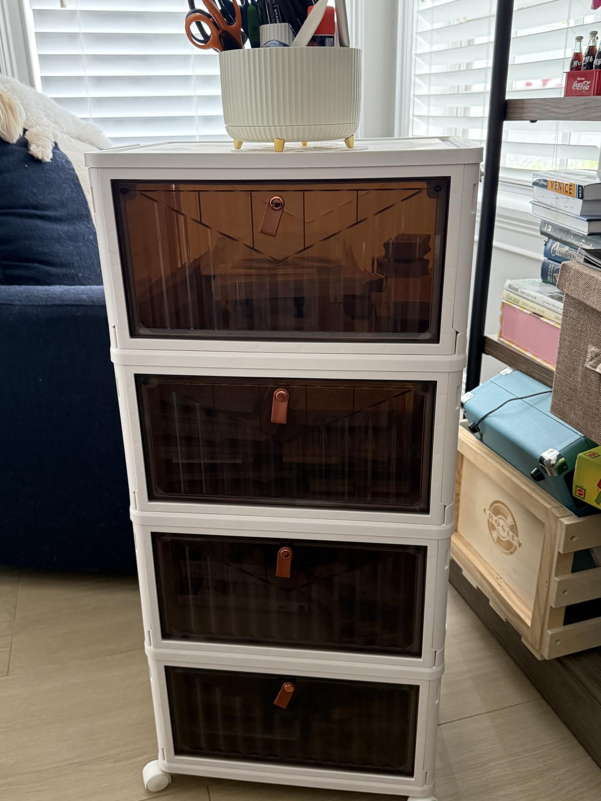 Wise Oannes Closet Organizers and storage with Wheels, 23QT White customer photo 1