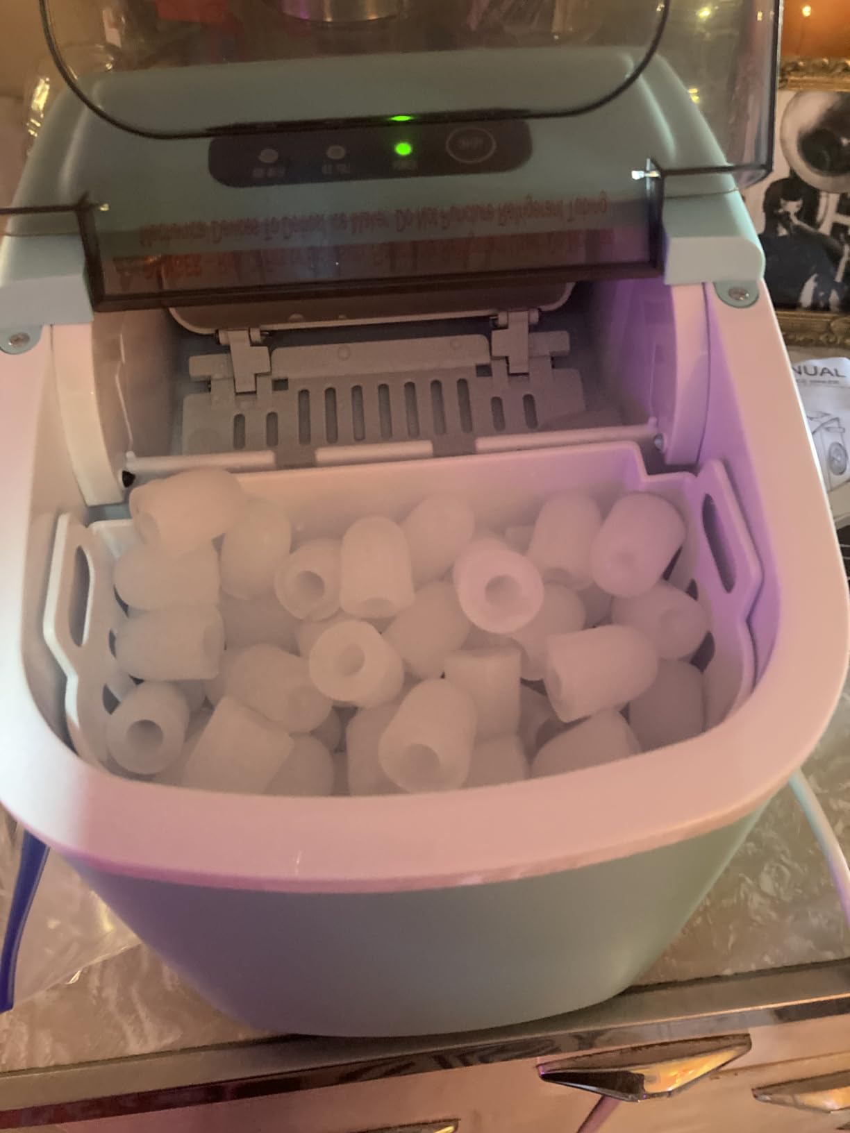 Crzoe Countertop Ice Maker, 26Lbs/24H, 2 Sizes of Ice, Self-Cleaning, Green customer photo 2