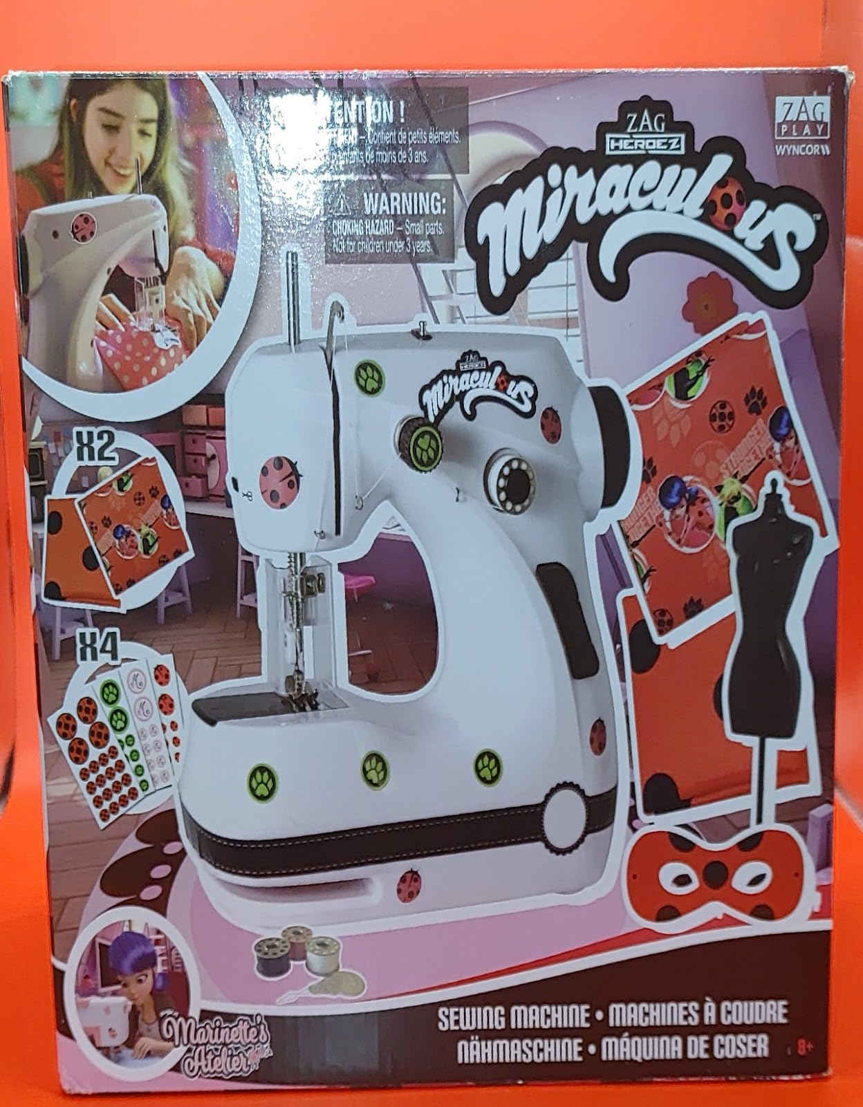Miraculous Ladybug - Marinette's Mini Sewing Machine For Beginners And Kids, Dual Speed Portable Machine with Miraculous Fabric, Black Mannequin, Superhero Mask Cutouts, And Foot Pedal (Wyncor) customer photo 1