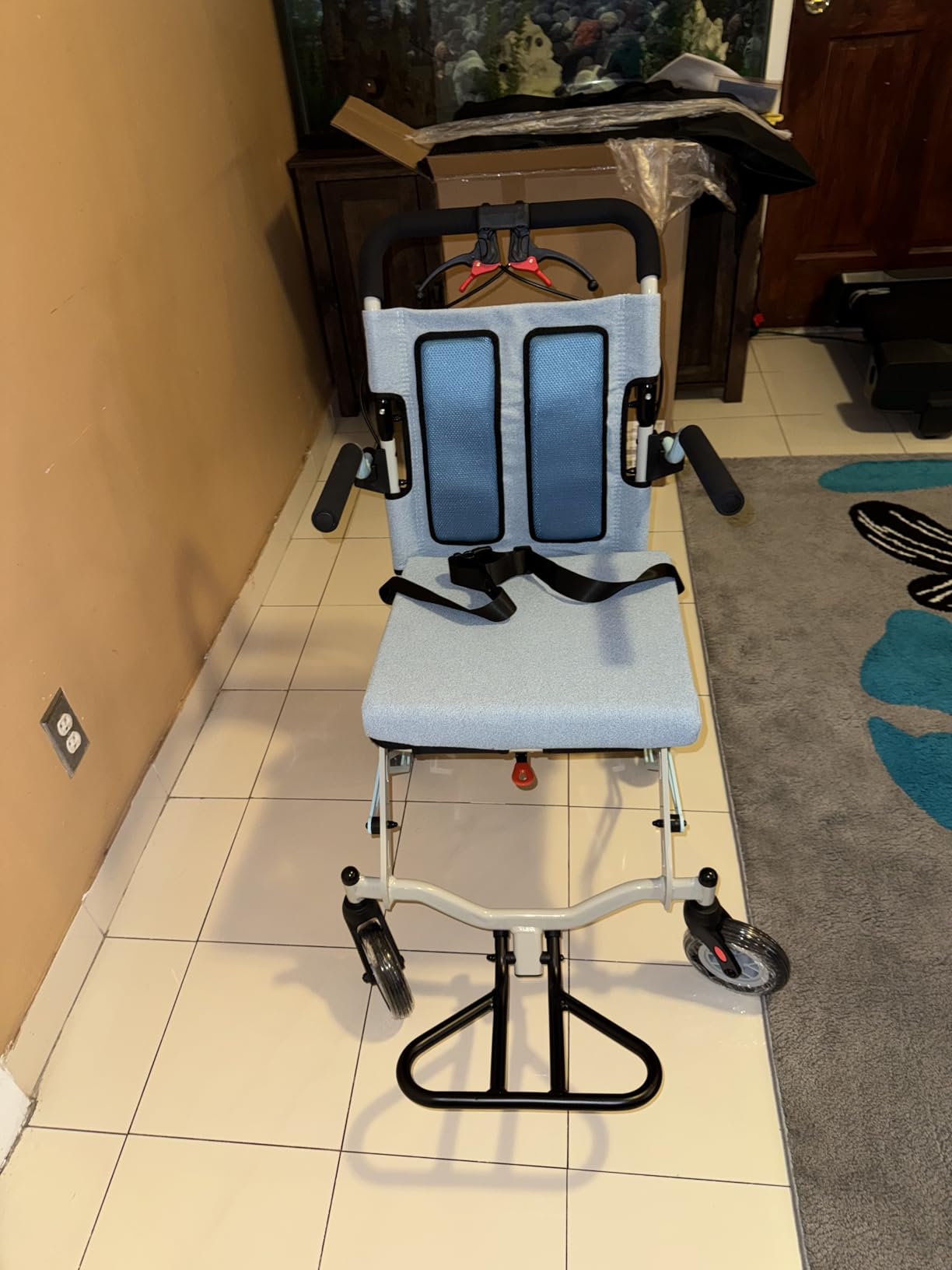Super Lightweight Portable Transit Travel Wheelchair, Upgraded Folding Transport Wheelchairs (Weight 24lbs) for Adults and Seniors, Come with Telescopic Handle and Travel Bag customer photo 1