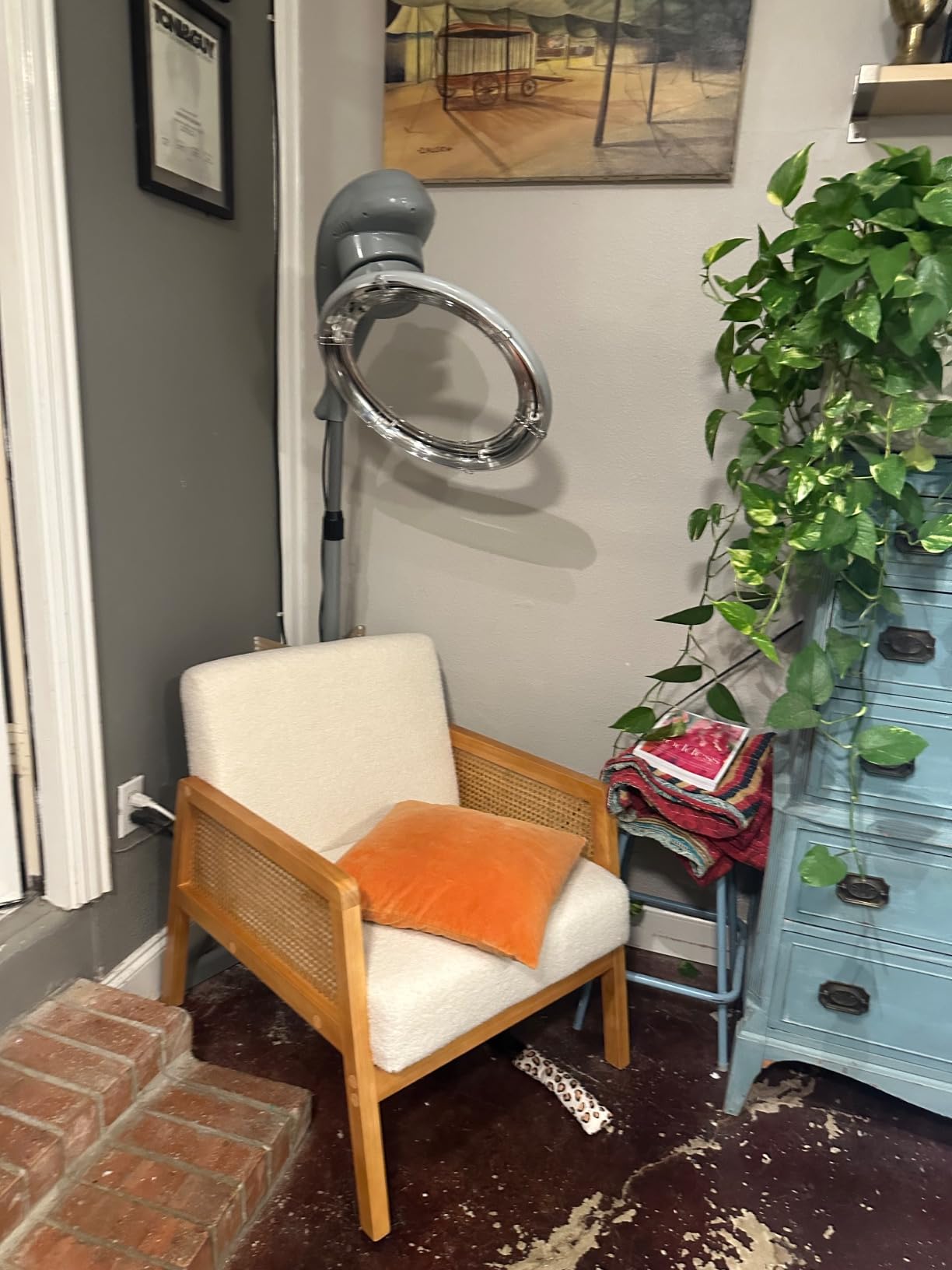 Yaheetech Rattan Accent Chair, Boho Vintage Armchair, Ivory customer photo 1