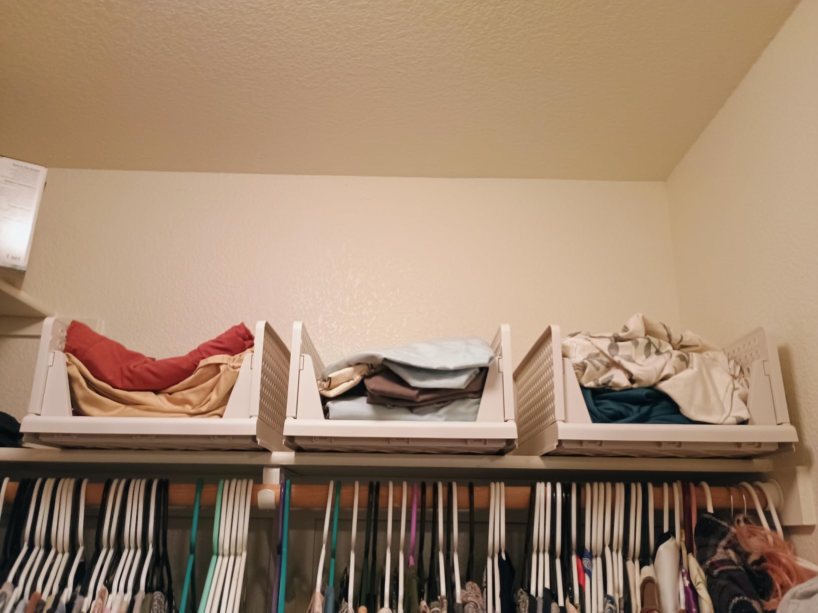caktraie 5 Pack Stackable Closet Storage Basket - Stackable Storage Bins customer photo 1