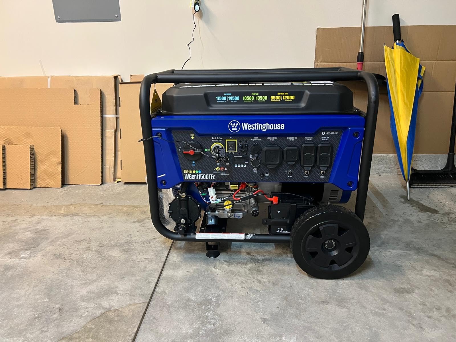 Westinghouse 14500 Peak Watt Tri-Fuel Home Backup Portable Generator, Remote Electric Start, Transfer Switch Ready, Gas, Propane, and Natural Gas Powered customer photo 2