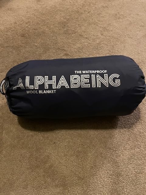 AlphaBeing Waterproof Outdoor Blanket with Merino Wool, Extra Thick Warm | Windproof, Packable Stadium Blankets for Cold Weather, Camping Gift, Pet, Car, Picnic, Concerts, 79