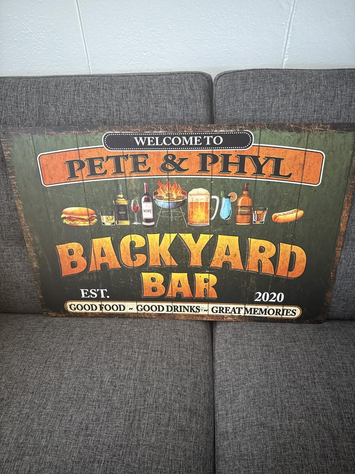 Custom Bar Sign - Rustic Personalized Lounge & Basement Bar Accessories - Metal Sign 108122002198 customer photo 1