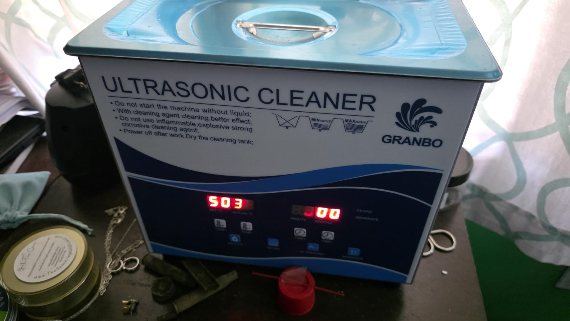 Granbo Ultrasonic Cleaner Machine 3.2L with Digital Heater Timer and Degas customer photo 2