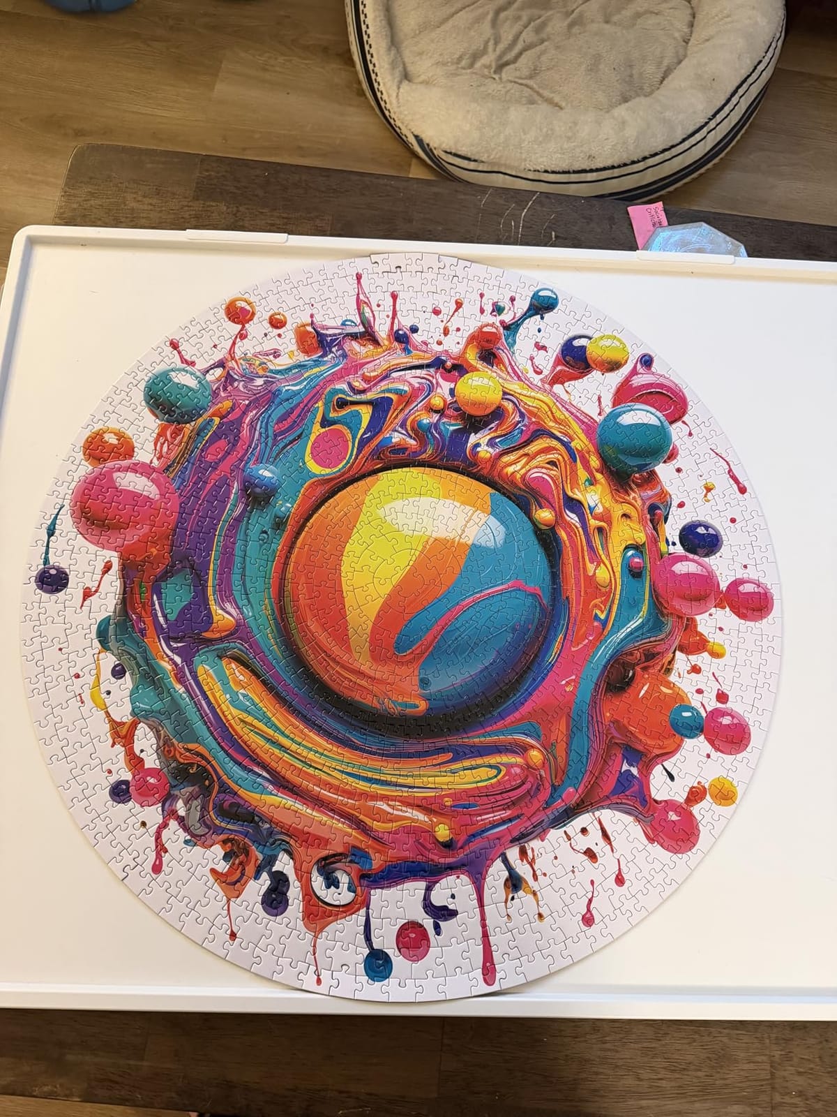 Bgraamiens Paint Splashes - 1000 Pieces Gradient Colorful Impossible Puzzle for Adults, Hard Challenge customer photo 1