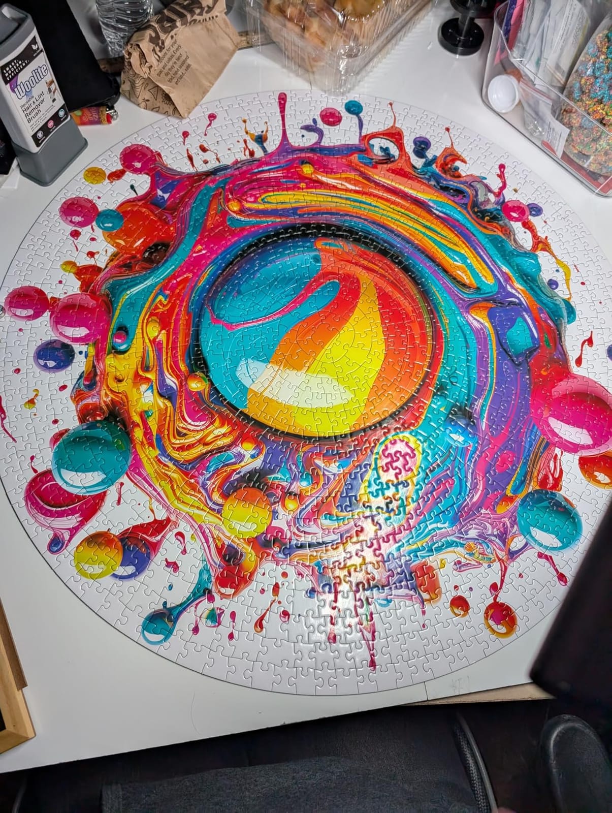 Bgraamiens Paint Splashes - 1000 Pieces Gradient Colorful Impossible Puzzle for Adults, Hard Challenge customer photo 2