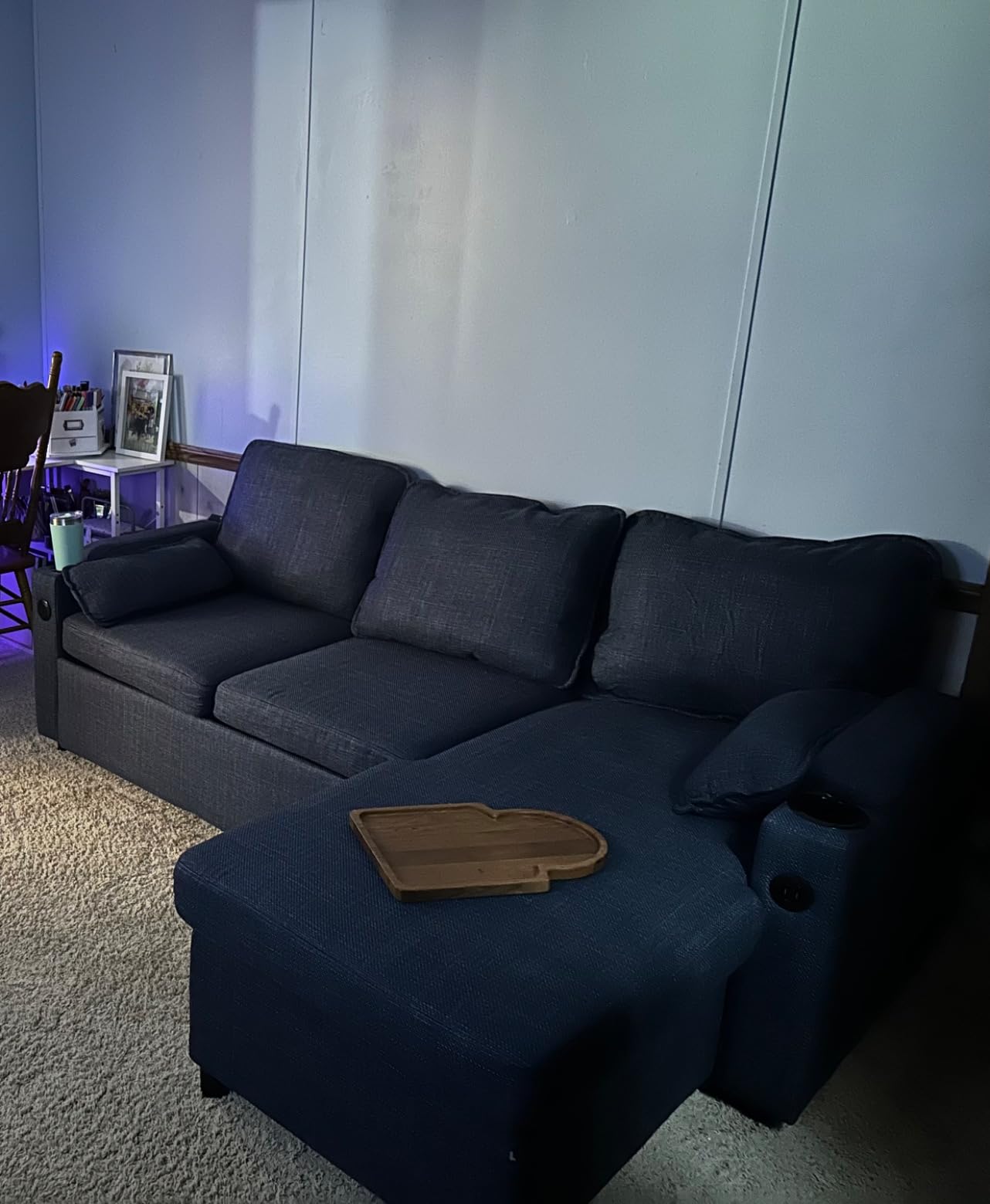 Sofa Bed Pull Out 2 in 1 Sectional Sleeper Sofa L Shaped Couch with Storage customer photo 2