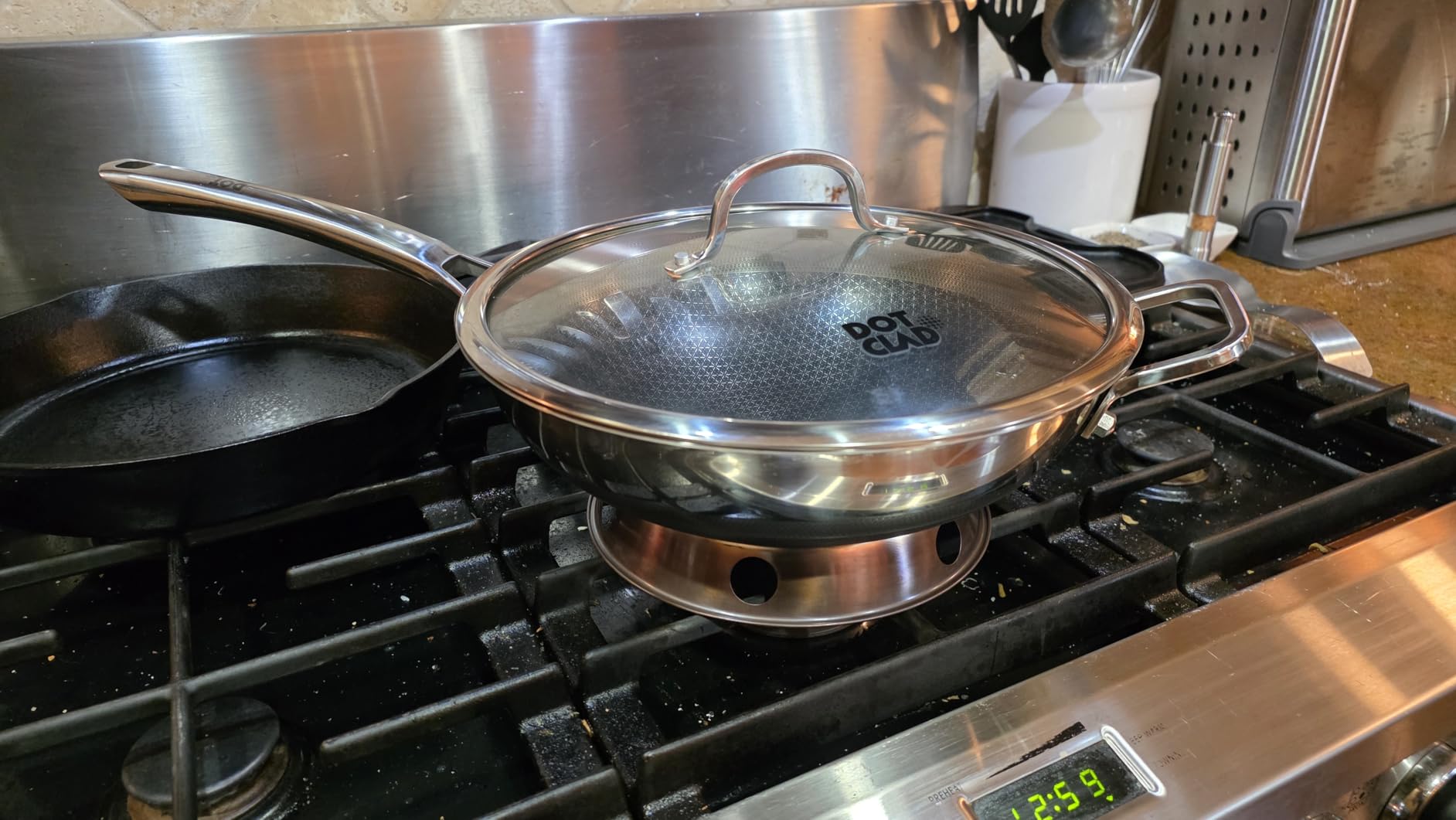 Wok Pan with Lid, 12 Inch Stainless Steel Nonstick Wok, Stir-Fry Pan customer photo 2