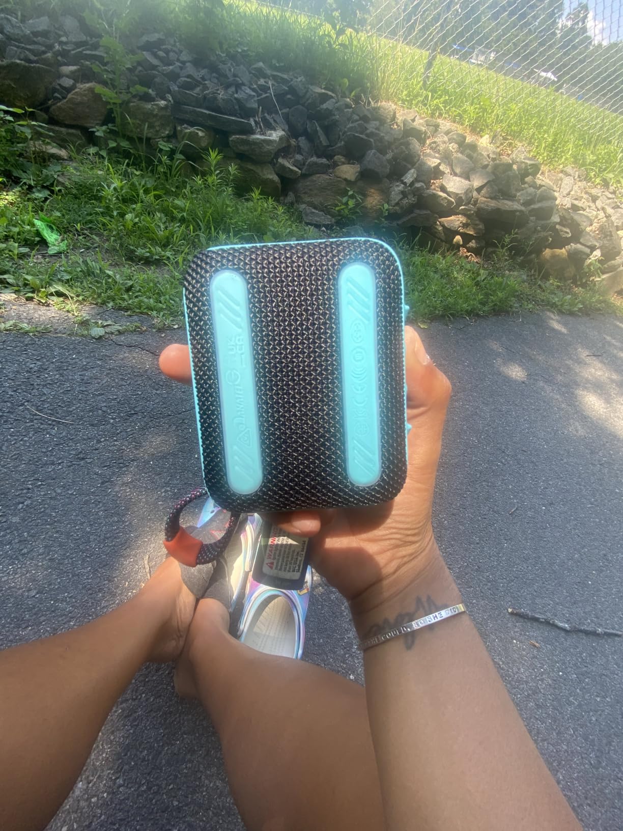 JBL Go 4 - Ultra-Portable, Waterproof and Dustproof Bluetooth Speaker, Big JBL Pro Sound with Punchy bass, 7-Hour Built-in Battery, Made in Part with Recycled Materials (Black) customer photo 2
