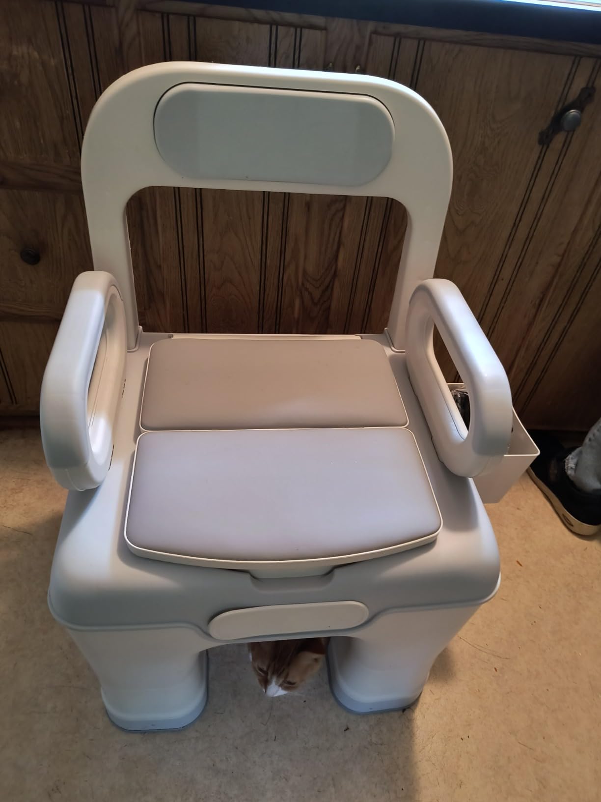 Bedside Commode, Upgraded Safety Commode Toilet for Elderly Disabled, Potty Chair for Adult with Enlarged Arms, Height Adjustable, 900lbs Heavy Duty Bedside Commodes for Seniors customer photo 2