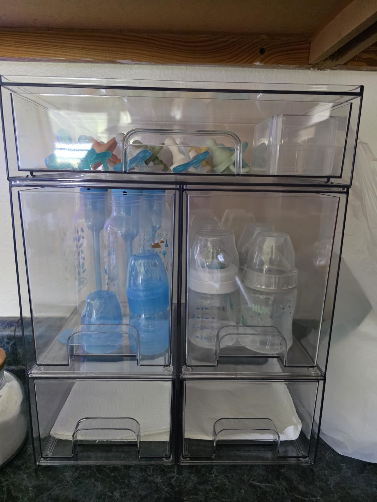 Vtopmart Clear Stackable Storage Drawers Set of 5, Plastic Organizer Bins customer photo 1