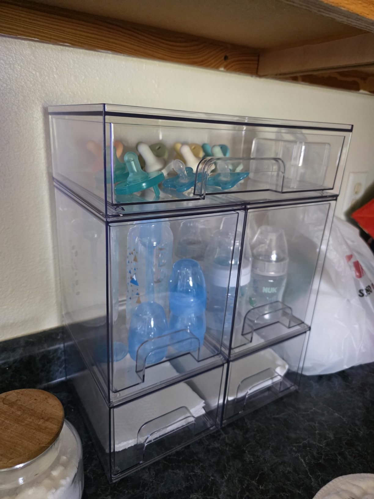 Vtopmart Clear Stackable Storage Drawers Set of 5, Plastic Organizer Bins customer photo 2