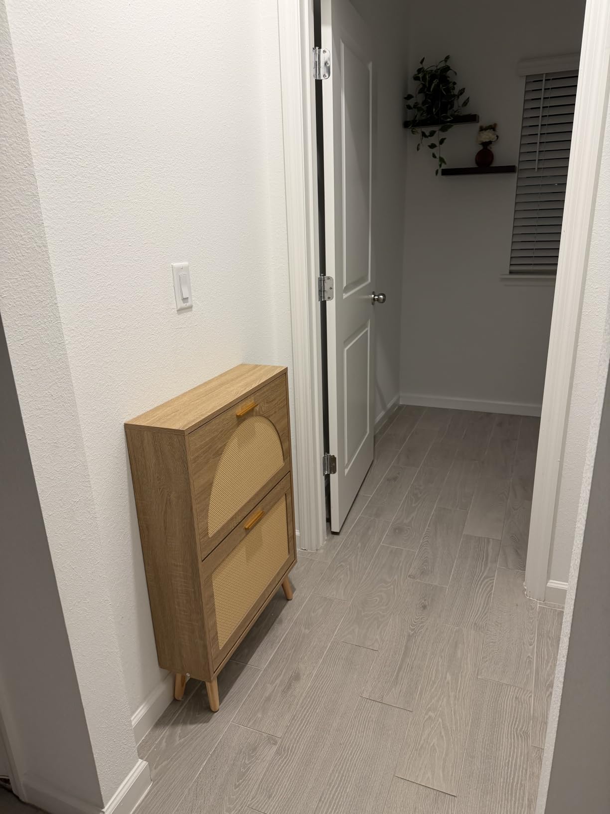 VEVOR Shoe Cabinet with 2 Flip Drawers, Shoe Storage Cabinet for Entryway, Free Standing Shoe Storage Organizer with Rattan Doors for Heels, Boots, Slippers in Hallway, Living Room customer photo 1