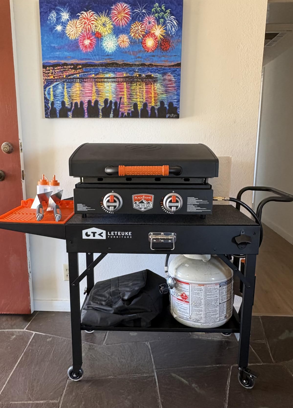 Leteuke Grill Cart for Blackstone Griddle, Portable Outdoor Grill Table customer photo 2