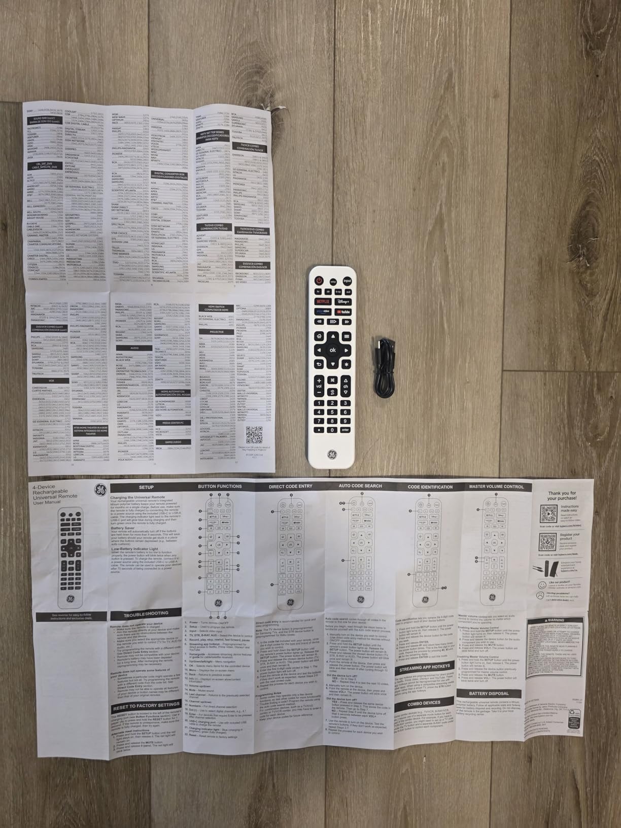 GE Rechargeable TV Remote Control, Universal Remote Control, Backlit customer photo 2