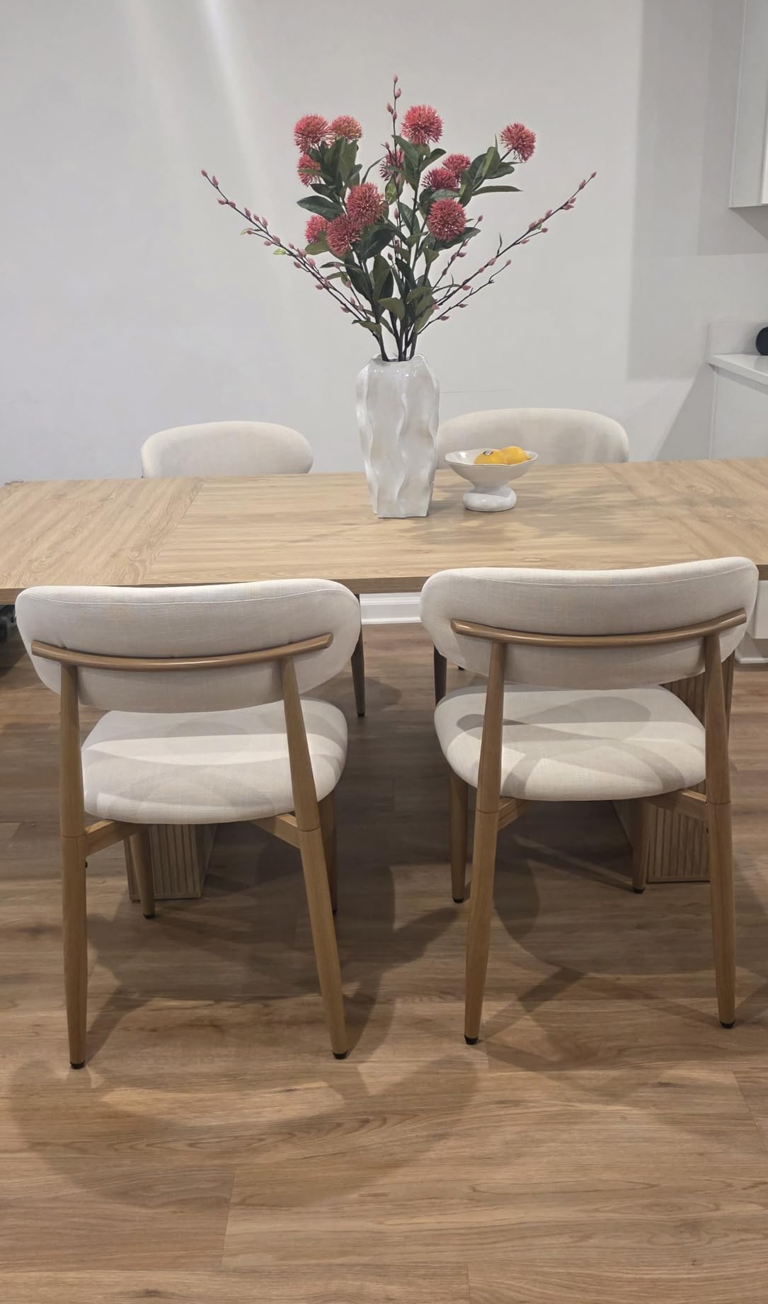 weselon 78 Inch Dining Table for 6 8 10, Modern Farmhouse Rectangular Kitchen Table, Long Dining Room Tables with Wood Strip Base (Walnut) customer photo 2
