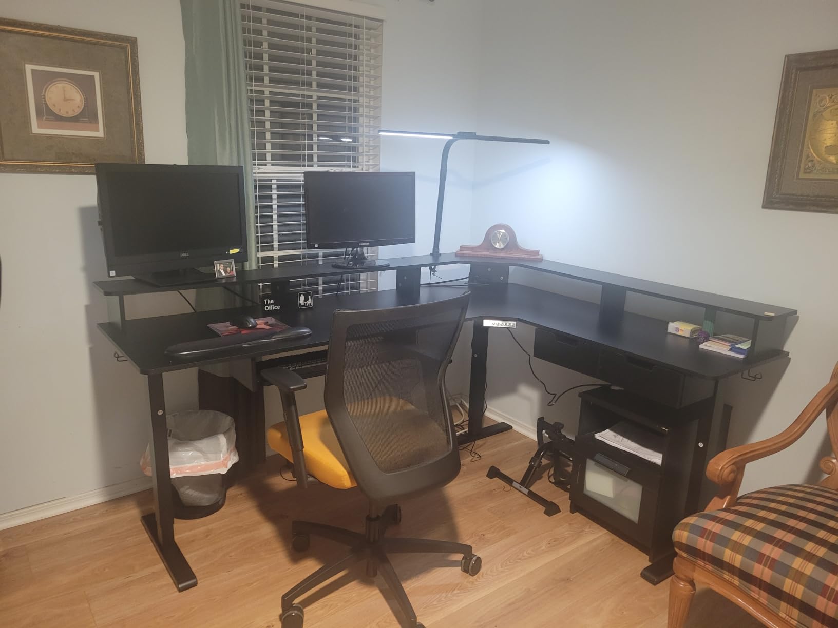 RedLemon 60 Inches L Shaped Electric Standing Desk, Dark Rustic Oak customer photo 1