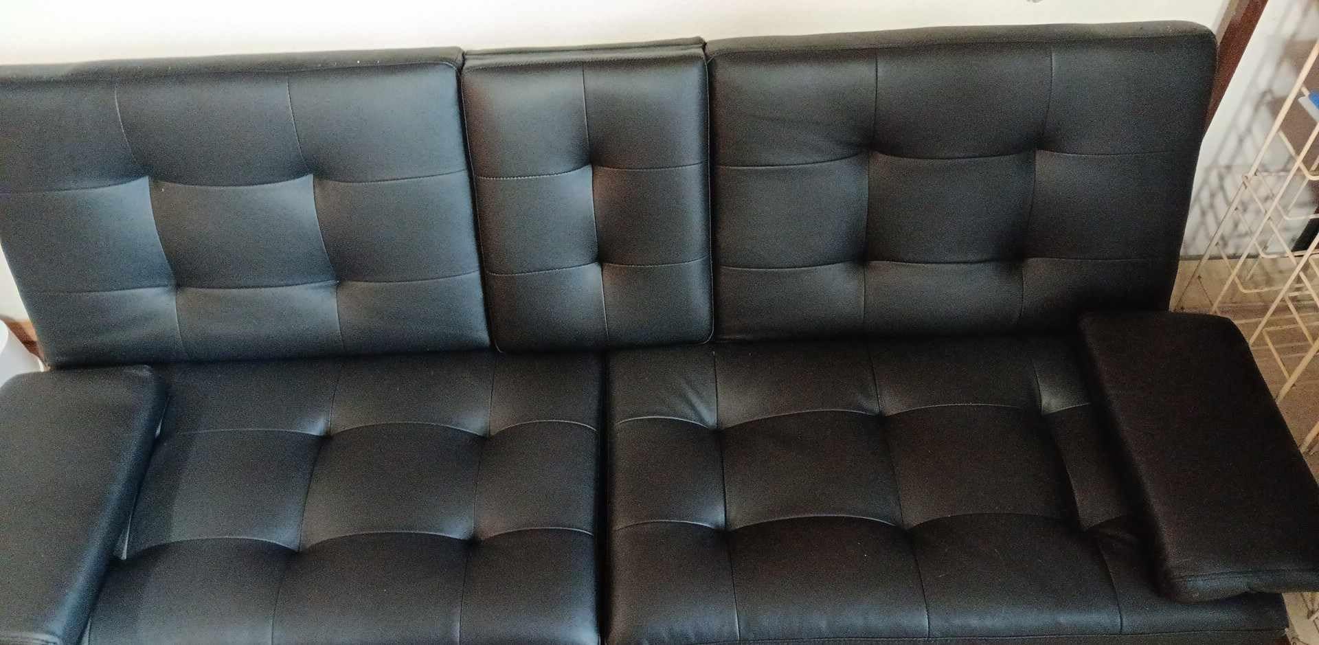 Shahoo Leather Convertible Futon Sofa Bed, Folding Sleeper Loveseat Couch customer photo 1