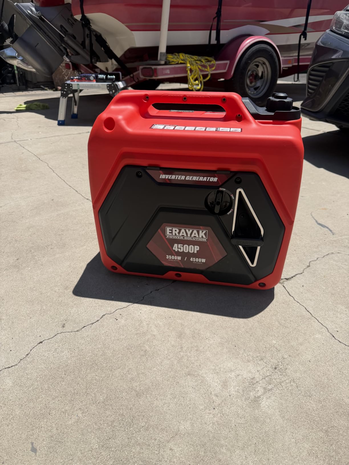 ERAYAK 4500W Portable Inverter Generator for Home Use, Super Quiet Small Generator for Camping Outdoor Emergency Power Backup, Gas Powered Engine, ECO Mode, EPA Compliant customer photo 1