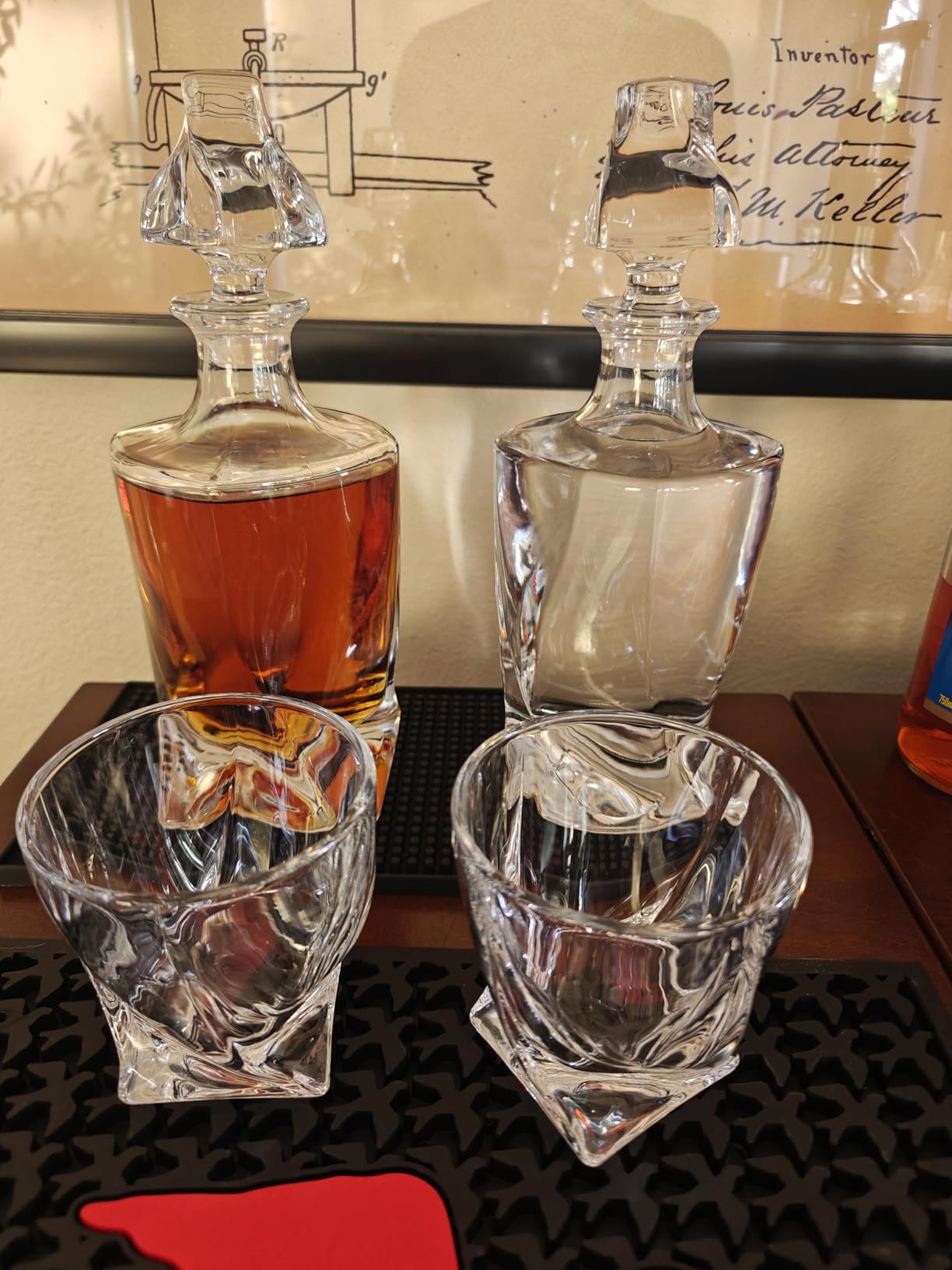 Square 25Oz Whiskey Liquor Decanter Set With 2 Glasses in Box | Decanter Set for Scotch Liquor, Whiskey Wine Bourbon Suit for Men and Women Father Coworkers Lovers customer photo 2
