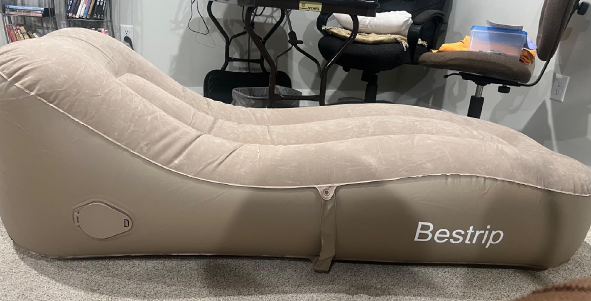 Bestrip Inflatable Couch-Upgraded Extra Size Air Lounger Sofa | Inflatable Bed with Built in Pump, Portable Blow up Mattress Bed with Storage Bag, Inflatable Bed for Home, Camping & Guests customer photo 2