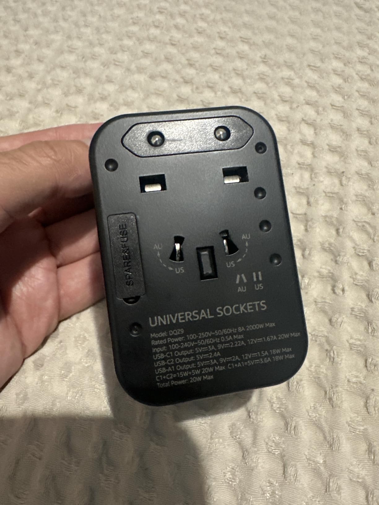 Universal Travel Adapter, 2 USB-C & 1 USB-A, Cover 200+ Countries customer photo 1