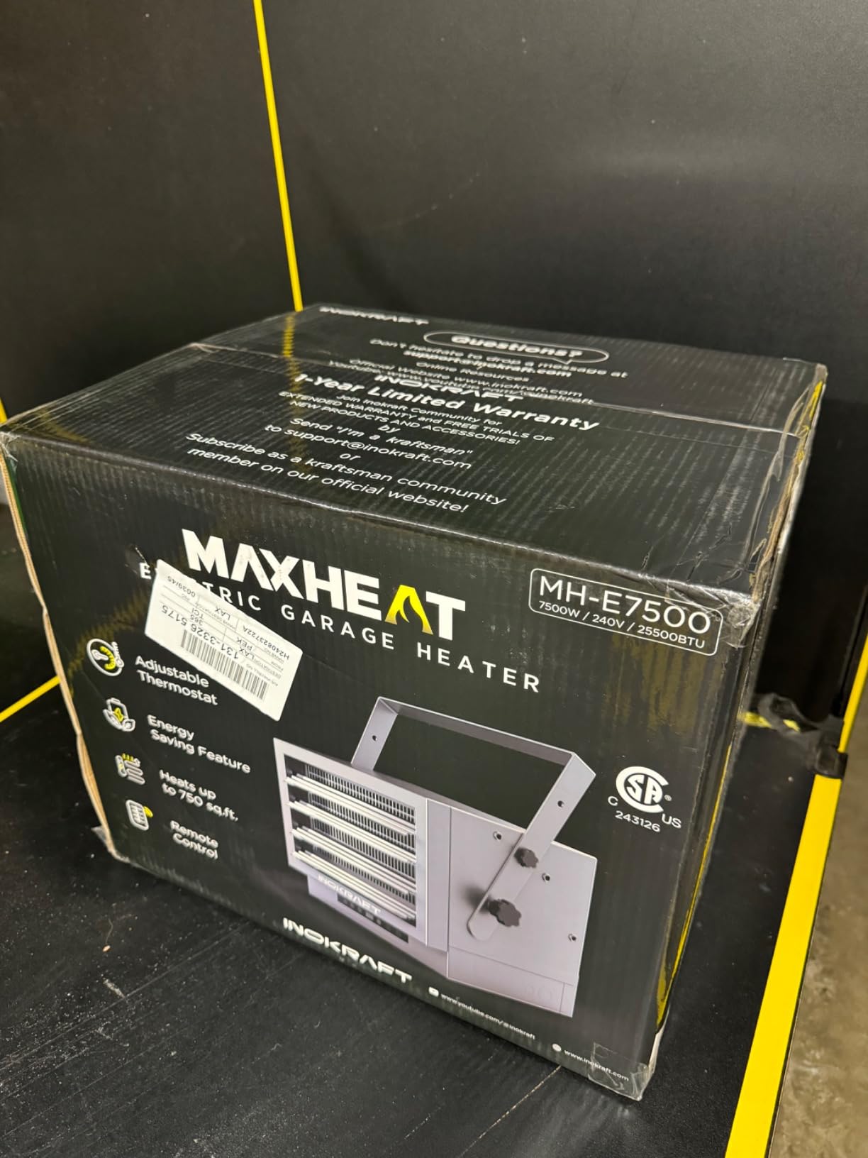 InoKraft 7500W Electric Garage Heater, 240V Ceiling-Mount, Hardwired customer photo 1