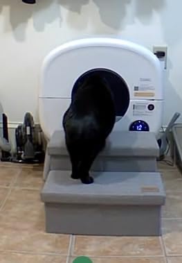 Cumrige Automatic Litter Box,Safety Sensor,App Control,95L Large Capacity | Detachable waste trays, Self cleaning litter box for Multiple Cats, Safety Protection, 2 Roll Garbage Bags, White & Grey customer photo 1