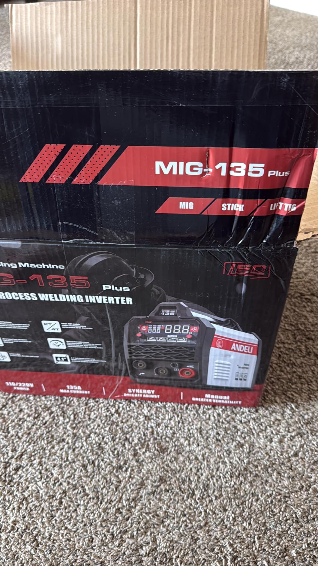 ANDELI 110V/220V MIG Welder 135A ,PULSE Flux Core/Lift TIG/Stick 4-in-1 customer photo 1