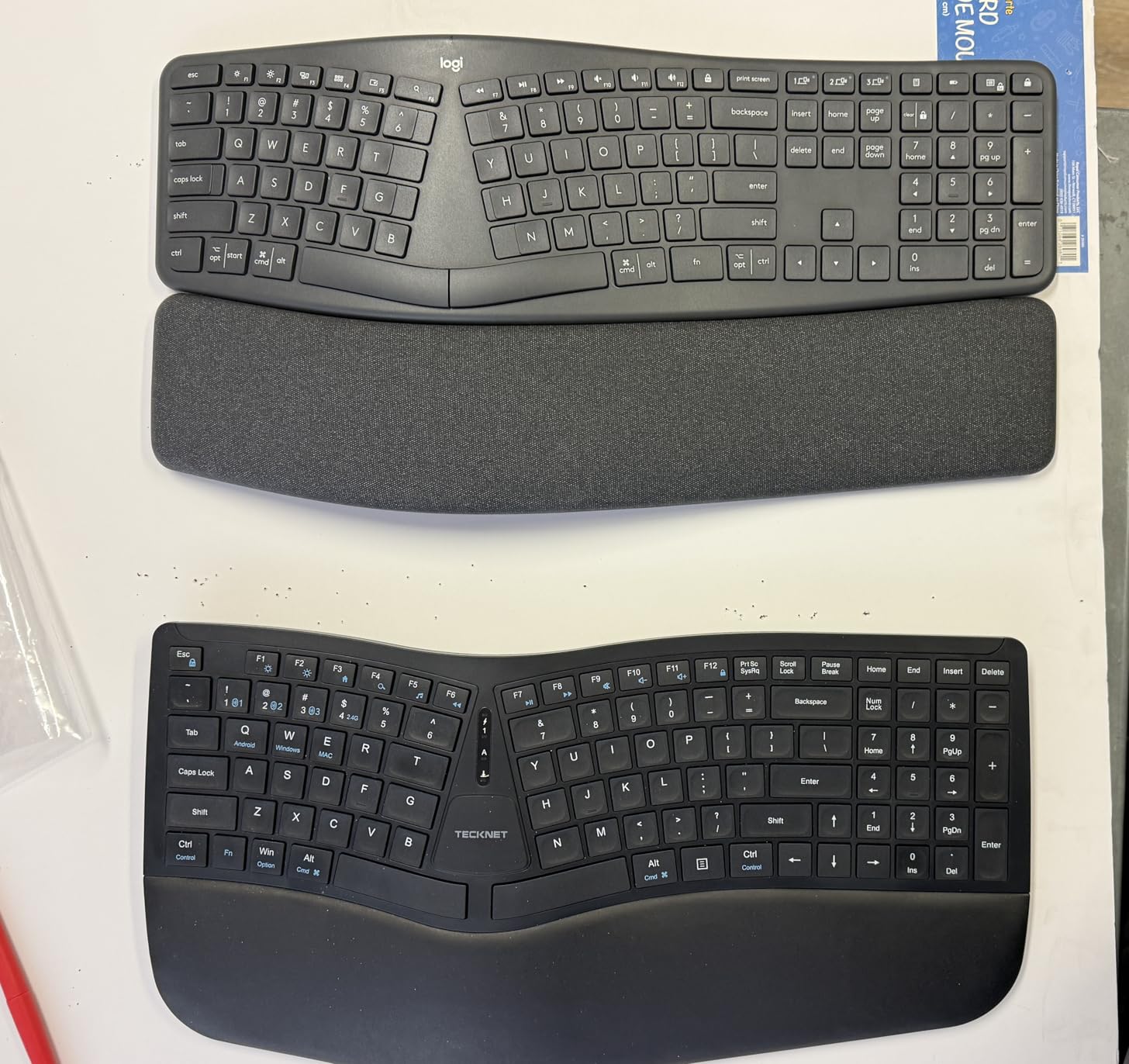 TECKNET Wireless Ergonomic Keyboard Rechargeable, 2.4G+Bluetooth Ergo Cordless USB Computer Keyboard, Wrist Rest, Natural Typing, Stain-Resistant Fabric, Compatible For Windows Computer Desktop Laptop customer photo 2